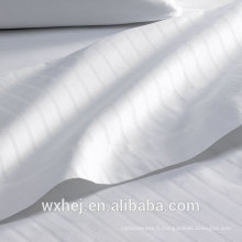 WhIte 100% coton 1cm Stripe BedSheet tissus pour la vente en gros